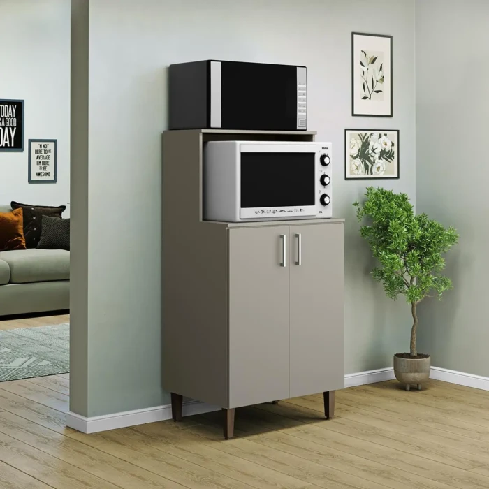 0 70cm - Mayer- Balcao pra Forno multiuso MDF 50042 Ibiza Cinza - 70cm x 138cm x 50cm prof (CD 640) novo