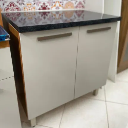 Balcao 80cm 2 Portas 100% MDF Freijo com Tampo (1369-281)