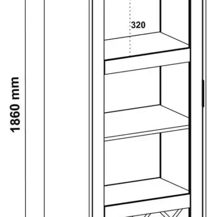 Cristaleira Mirage 60cm com Led (1201) - Imagem 3