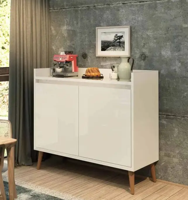 0,90m - Notavel - Balcao Aparador NT-1240 Off White (CD 6079) Altura 81cm x 33cm