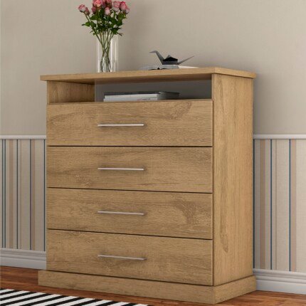 Comoda 4 Gavetas Londres 90cm MDF (112) - Imagem 3