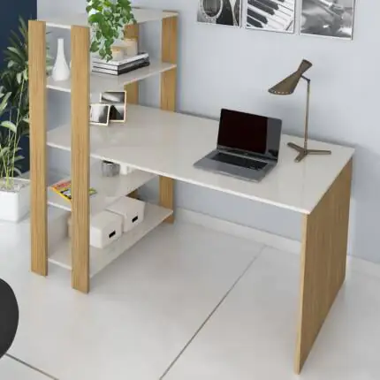 Mesa Escritório 1,20m Match com Estante acoplada (614)