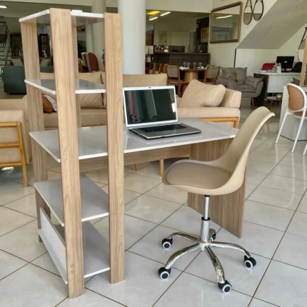 Mesa Escritório 1,20m Match com Estante acoplada (614)