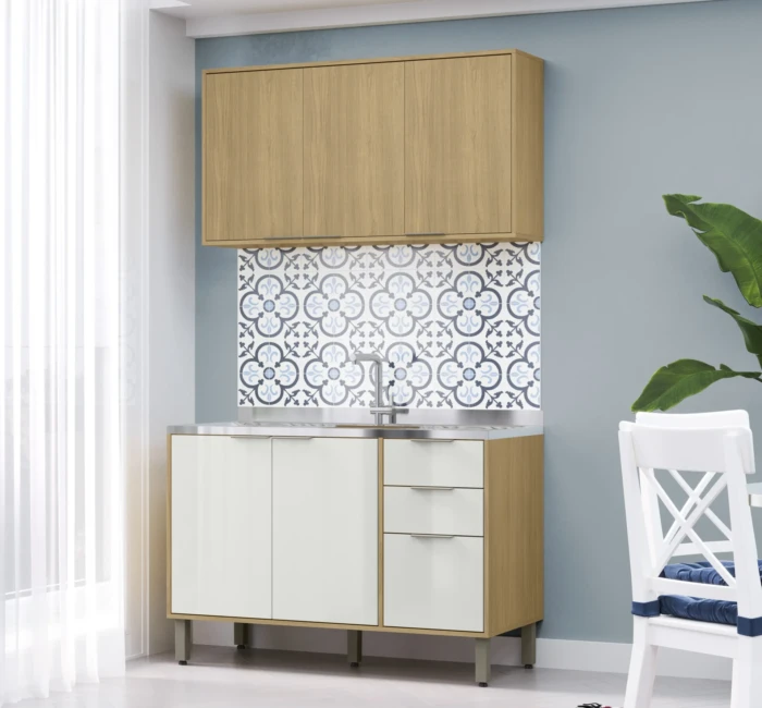 1,20m - Cozinha Gloria Modulada CASTANHO (R$ 860 av final) - 16-06-25