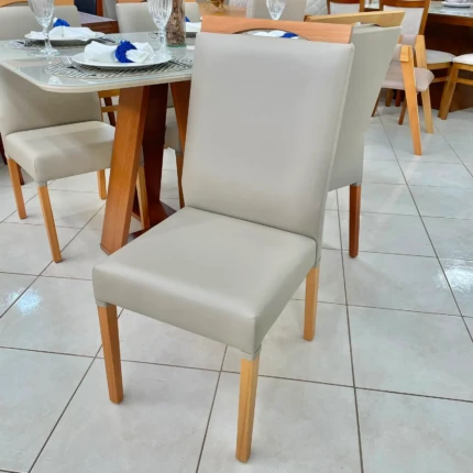 Mesa 1,20 Celeste com Vidro Off White (464) com 4 Cadeiras Betina Facto IMPERMEAVEL (3884) - Imagem 3