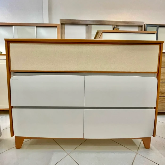 1,20m - MATIC - Comoda Wee MDF Branco-Freijo (CD 2987) (2)