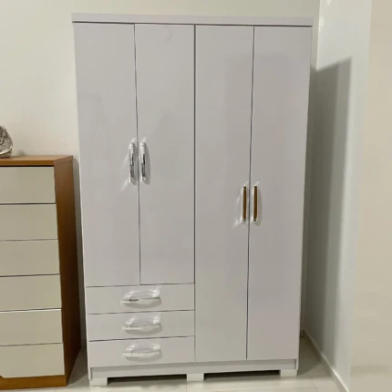 Roupeiro 1,21m 4 Portas Caju Branco (853)