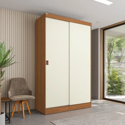 Roupeiro 1,21m 2 Portas deslizantes R588 Off White (1260) - Imagem 1