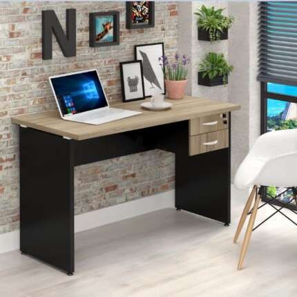 Mesa Escritorio 1,35m Yaris com 2 Gavetas e Chave (2556-2698) - Imagem 3