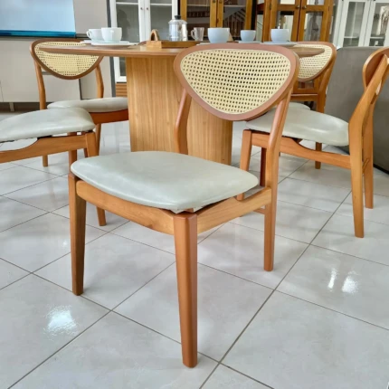 Mesa Organica Ondas (6917) com 6 Cadeiras Briza em Palha Natural (6439) - Imagem 4