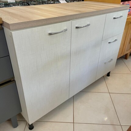 Balcao 1,20m 100% MDF-BP 2 portas 3 gavetas com Tampo (5610-1789) - Imagem 1