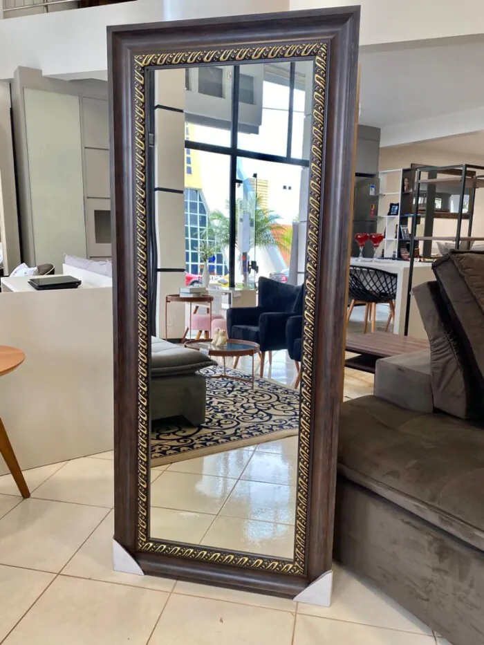 1,73m - Design - Espelho 6mm MOLDURA ESCURA (CD 223) x (2)