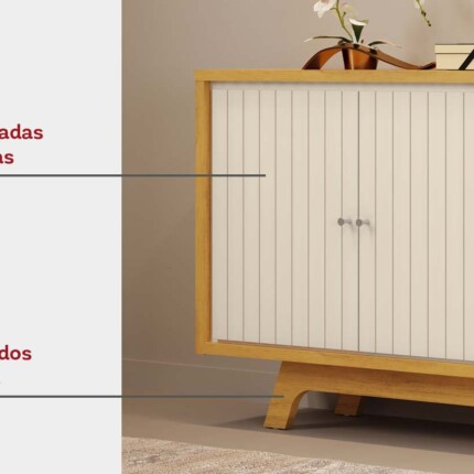 Balcao Buffet 1,80m Brise 4 Portas Cinamomo com Off (1231) - Imagem 8
