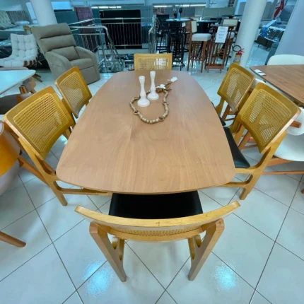 Mesa 1,80m Hannover (1517) com 06 Cadeiras Milano Robustas e Largas (1577) - Imagem 4