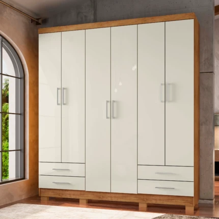 Roupeiro 1,83m Santiago 6 Portas e 4 Gavetas (2185)