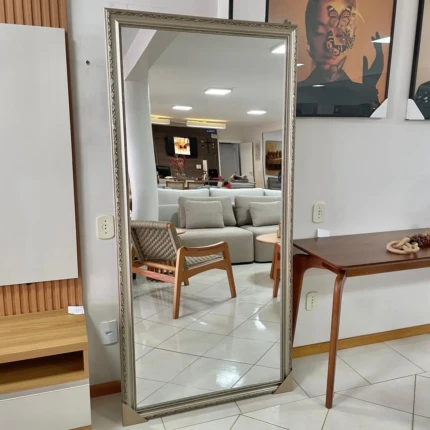 Espelho 1,93m x 93cm com Moldura Clássica Prata (5744)