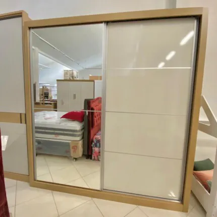 Roupeiro 2,06m 2 Portas Deslizantes Com Espelho Verona MDF (1556)