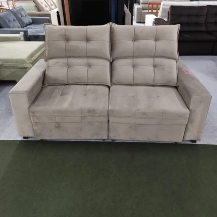 Sofa 2,20m Dubai Veludo Bege (1822) - Imagem 3