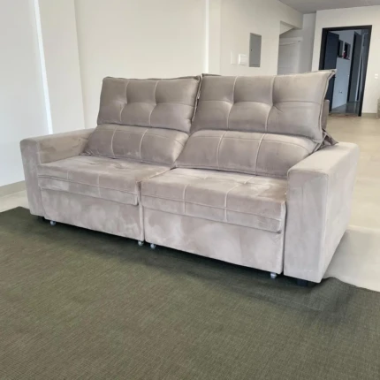 Sofa 2,20m Dubai Veludo Bege (1822) - Imagem 3
