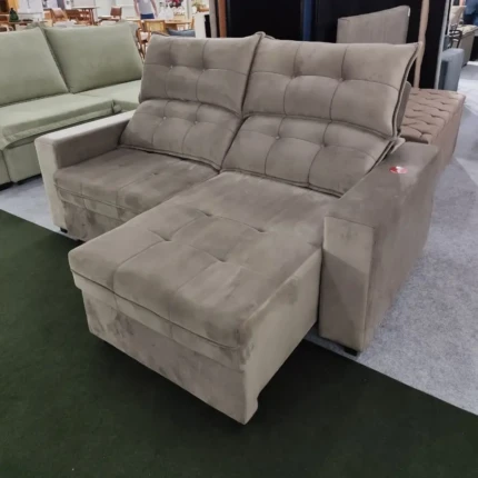 Sofa 2,20m Dubai Veludo Bege (1822)