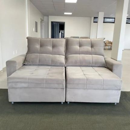 Sofa 2,20m Dubai Veludo Bege (1822) - Imagem 4