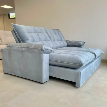 Sofá 2,20m Kansas Veludo Cinza (6590) - Imagem 3
