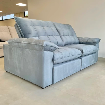 Sofá 2,20m Kansas Veludo Cinza (6590)