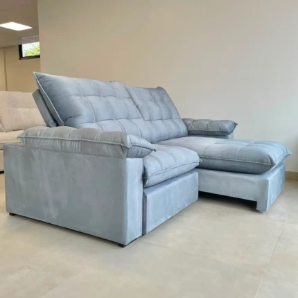 Sofá 2,20m Kansas Veludo Cinza (6590) - Imagem 4