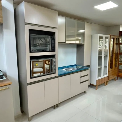 Cozinha 2,27m Com Vidro Bronze Modulada 100% MDF Connect (5979-2) - Imagem 4