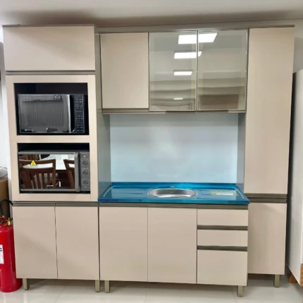 Cozinha 2,27m Com Vidro Bronze Modulada 100% MDF Connect (5979-2)