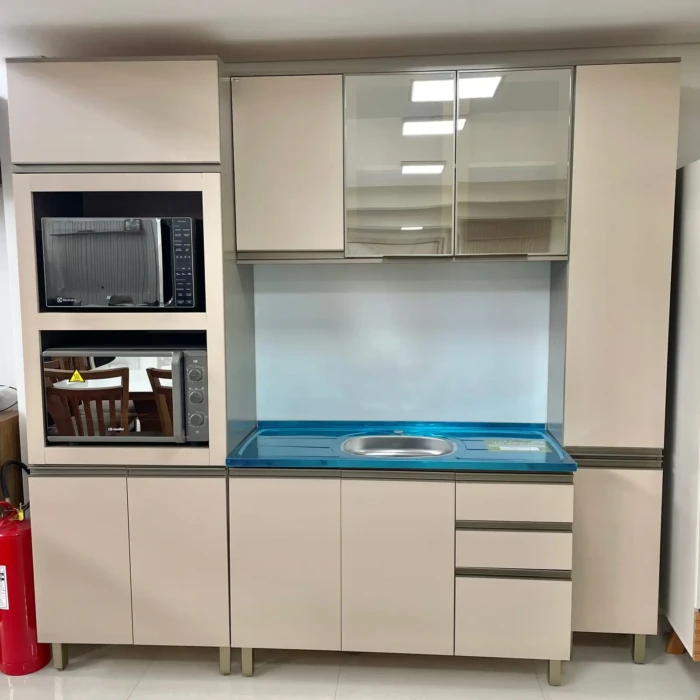 2,25m - Connect com Kit Forno e Paneleiro - MDF com Vidro Reflecta Bronze (cd 5979 - 2) (2)