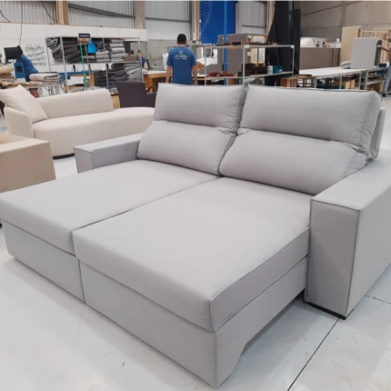 Sofa 2,44m Houston com Assento Mega Retrátil Cinza (2750) - Imagem 1