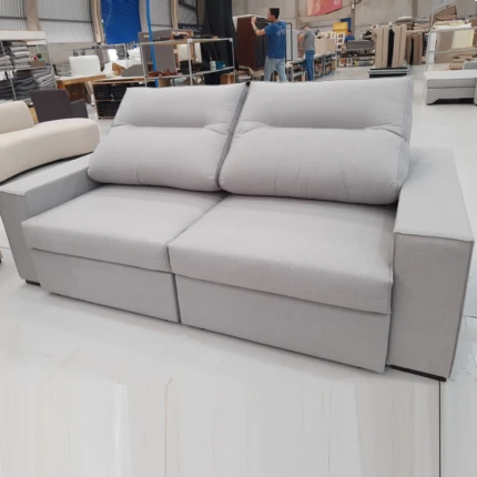 Sofa 2,44m Houston com Assento Mega Retrátil Cinza (2750) - Imagem 3