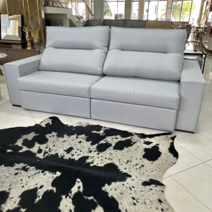 Sofa 2,44m Houston com Assento Mega Retrátil Cinza (2750) - Imagem 3