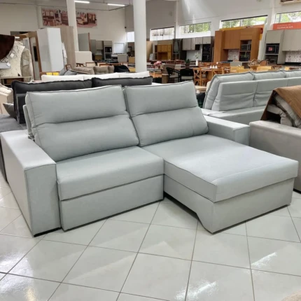 Sofa 2,44m Houston com Assento Mega Retrátil Cinza (2750)