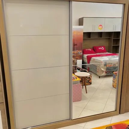 Roupeiro 2,06m 2 Portas Deslizantes Com Espelho Verona MDF (1556) - Imagem 4
