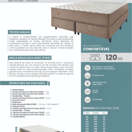 Cj. Box Casal 1,38m Relax Duo - Macio - Ecoflex (4012) - Imagem 2