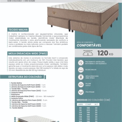 Cj. Box Queen 1,58m Relax Duo - Macio - Ecoflex (5301) - Imagem 2