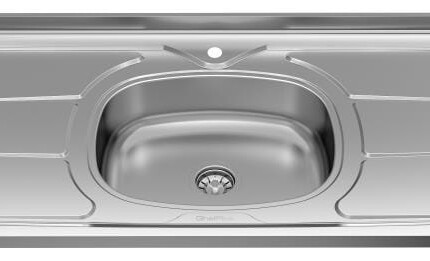 Pia 1,20m Inox base Concretada com Furo (745) - Imagem 2