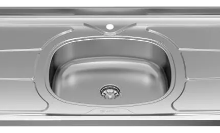 Pia 1,20m Inox base Concretada com Furo (745) - Imagem 2