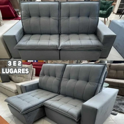 Sofa 3 e 2 lugares Retrátil e Reclinável Vancouver da Di Qualita (3121-3240)