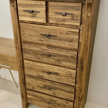 Comoda 75cm 7 Gavetas Rústica em Madeira (1587) - Imagem 3