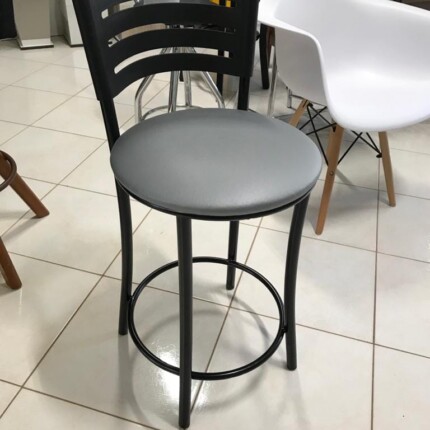 Banqueta de Aço Preto BA-78 Cinza (317) - Image 1