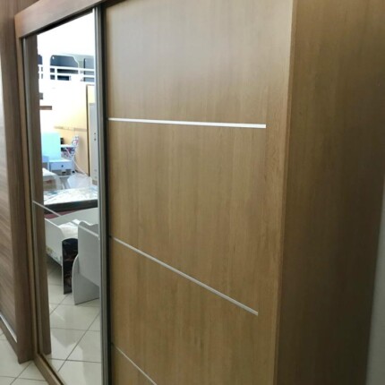 Roupeiro 2,06m 2 Portas Deslizantes Com Espelho Verona MDF (1556) - Imagem 3