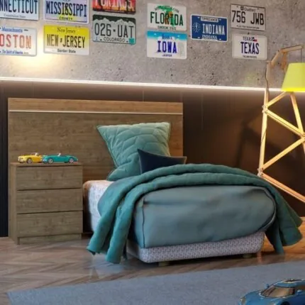 Cabeceira Solteiro 1,36m Verona com 03 Gavetas (1753) - Imagem 4