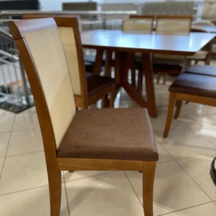 Mesa Madri 1,50m x 1,50m (4904) com 8 Cadeiras de Tela Alta (1088) ShowRoom - Imagem 3