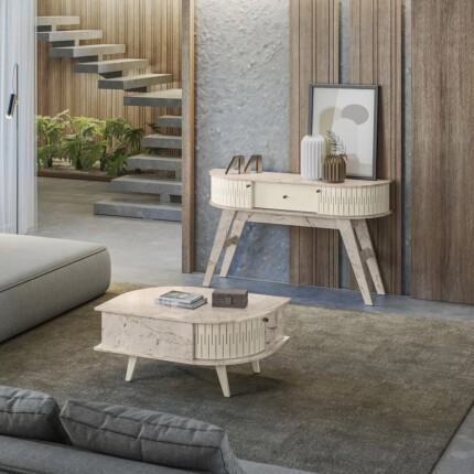 Aparador 1,36m Estoril Marmorizado Calacata (4939) - Imagem 2