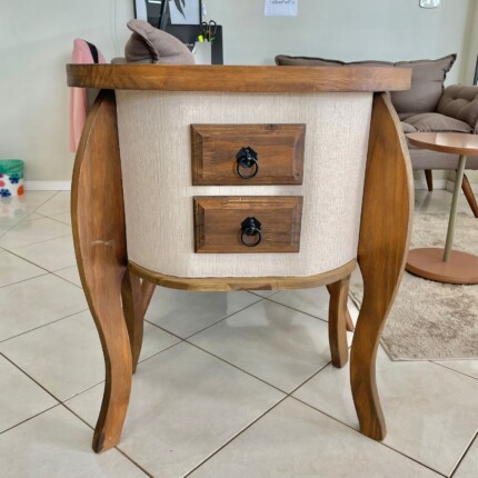 Aparador 65m Rustico Madeira Bombe com Papel de Parede (1450) - Imagem 1