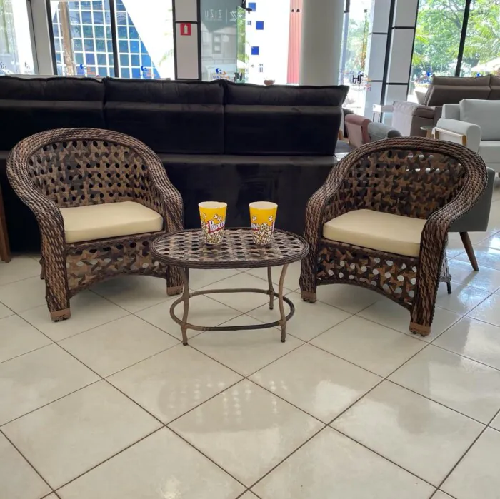 Art- Cadeira CARIBE TELA com bege lisato CD 5654) + 1 Mesa Oval TELA (CD 272) ft loja (2)