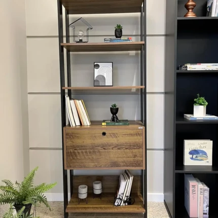 Estante Match 63cm Madeirado com Preto (1299)